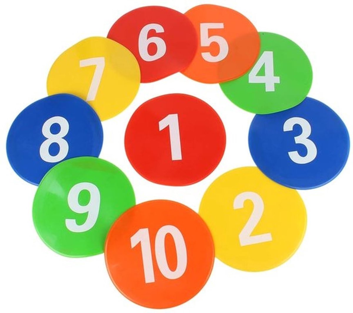 10 Stuks Voetbal Spotmarkers - Genummerde Markeringshoedjes - Duurzaam PVC - Ideaal voor Training
