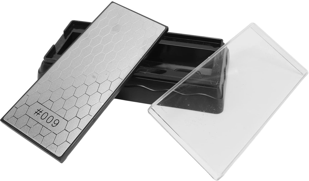 Vlemico - Slijpsteen Dubbelzijdige Messen - Antislipbasis - Compact formaat - Huishoudelijke slijper - Ideaal voor keuken - 19 x 9 x 4 cm