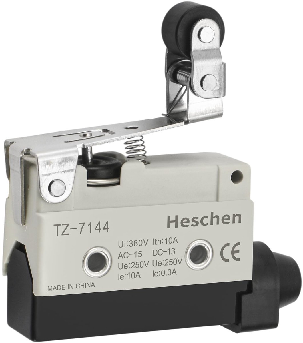 Smoakez - Horizontal limit switch - Rollerschakelaar - Voor CNC-freesmachines - Zwart - Mechanische bediening - 10A bij 380V - Geschikt voor zware ...