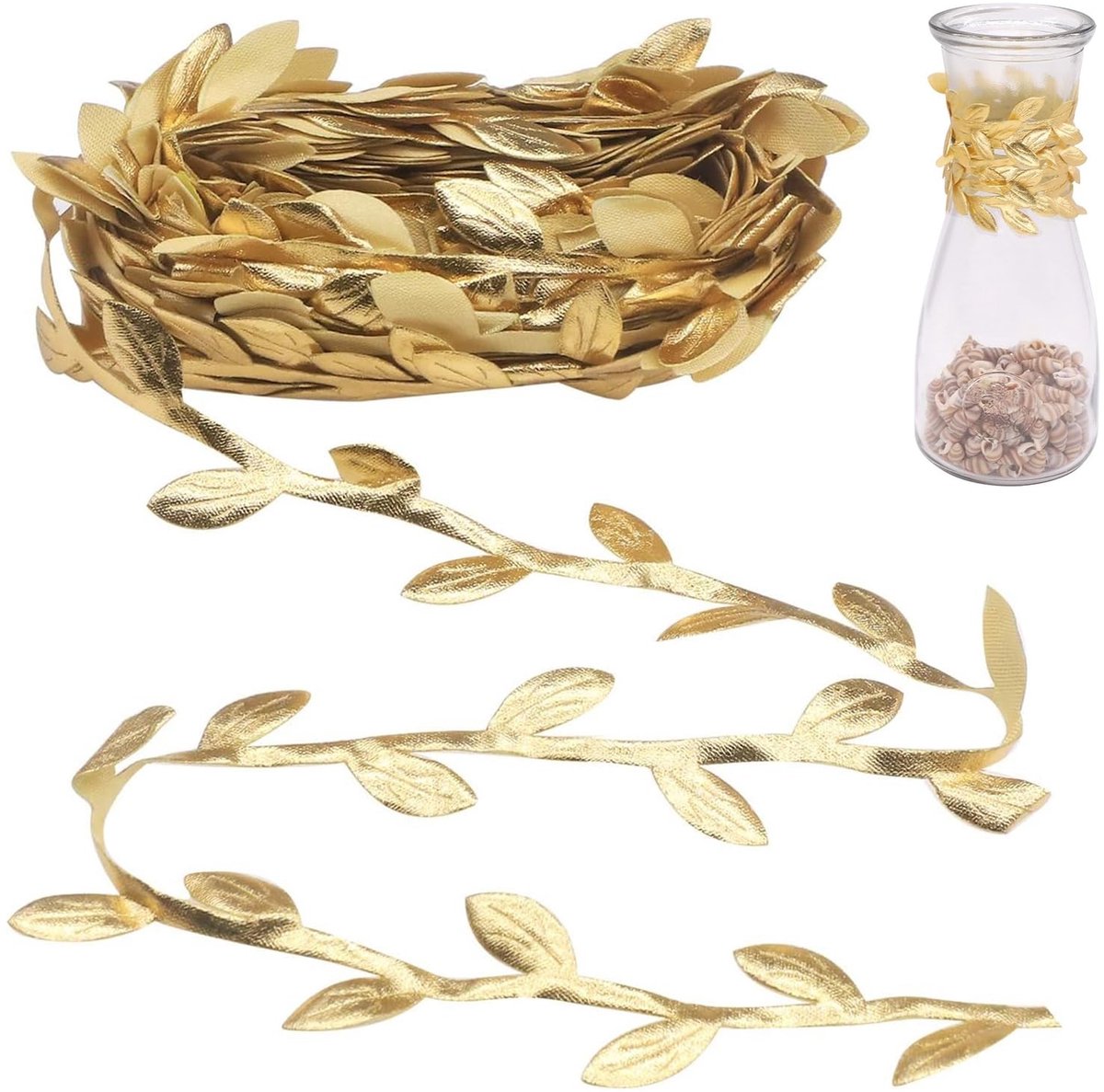 Livia home - Gouden Ranken - Kunstplanten Slinger - Voor Feest en Bruiloft - 10 meter - Bladeren Decoratie - Indoor en Outdoor Decoratie - Perfect voo