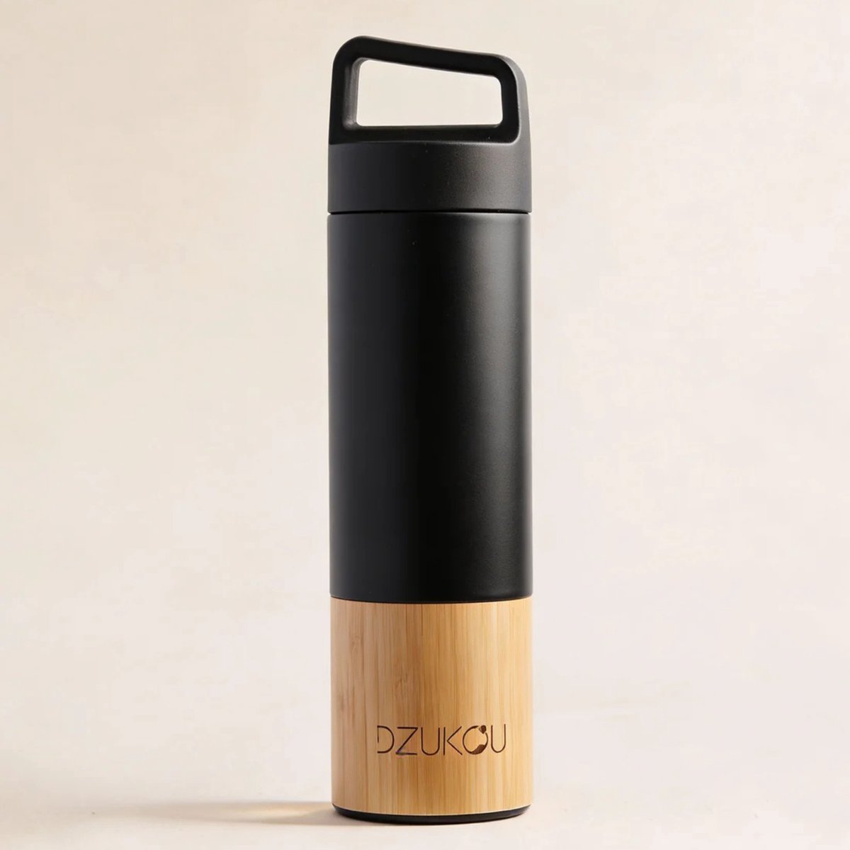 Dzukou Thermosfles met Theefilter - RVS & Bamboe Drinkfles - 530 ml - Lekvrij - Houdt Drank Warm & Koud