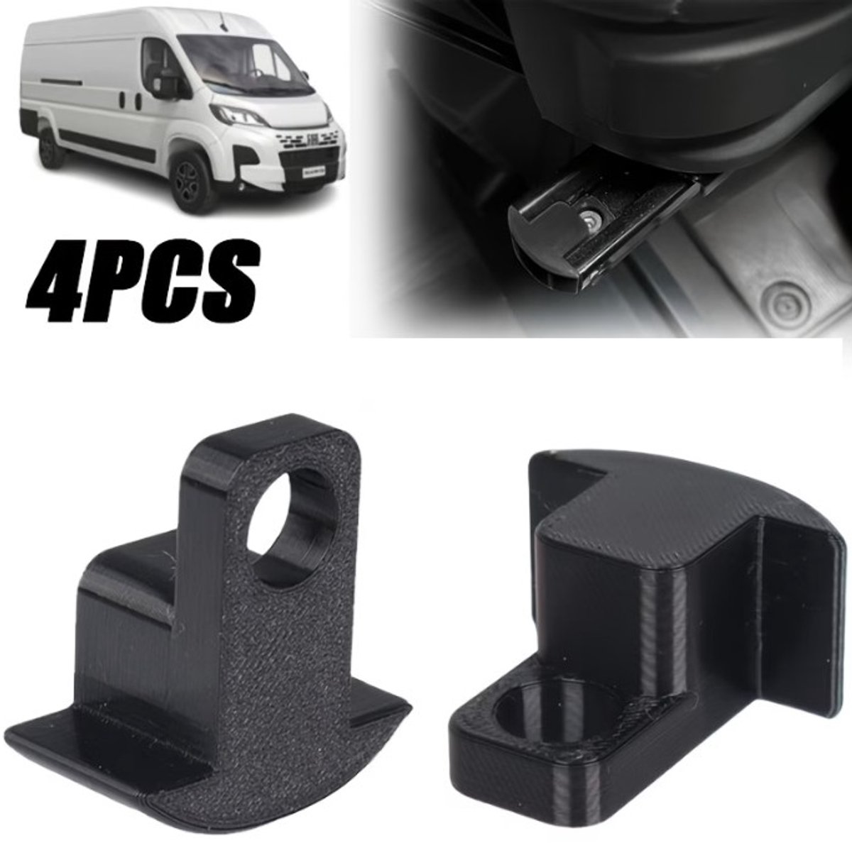 Stoel beschermdoppen geleider Fiat Ducato Peugeot Boxer en Citroen Jumper 4 Stuks