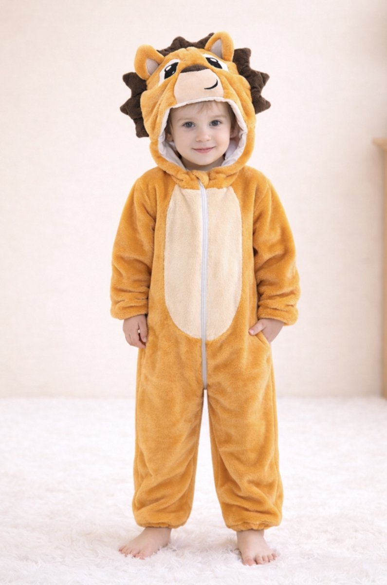 Onesie Leeuw | 2,5 - 4 jaar | 104 cm | Fleece | Warm | Carnaval | Kind | Verkleden | Jongens | Meisjes