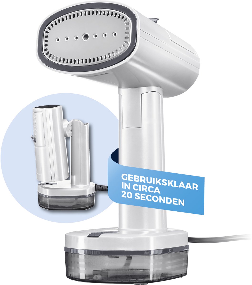 CLEANmaxx AeroTech 4000 3-in-1 stoomstrijkijzer | Stoomapparaat met zuigfunctie | Reisstrijkijzer met Pro-strijktechnologie | Stoomborstel voor kleding – met 3 standen en 2 zuigniveaus | voor alle strijkbare stoffen