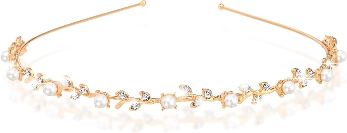 Elegante Haarband met Kristallen Bladeren voor Vrouwen, Shiny Strass Hoofdband, Decoratieve Haaraccessoires voor Bruiloften en Feestjes