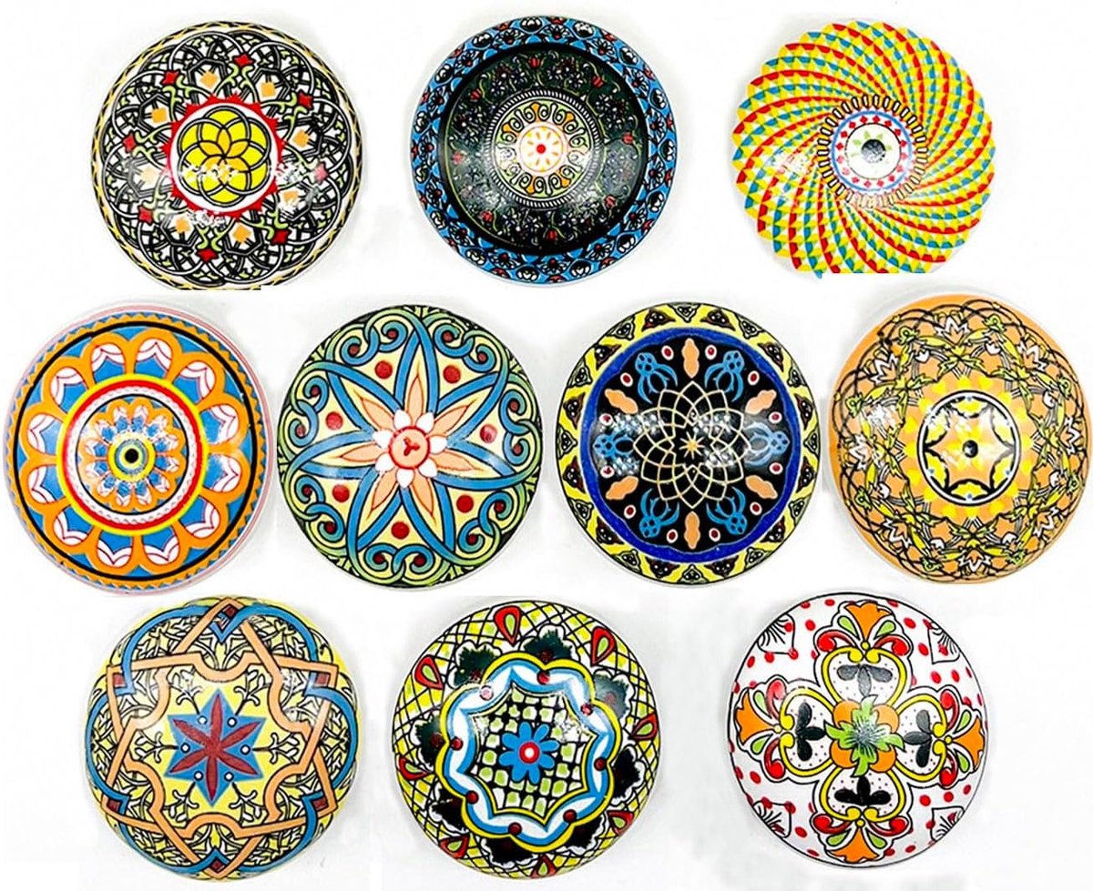 Exquise Porseleinen Knoppen, Keramische Handvatten voor Kasten en Lade, Boho Stijl, DIY Meubels, Decoratieve Knoppen, Interieuraccessoires