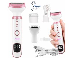 5-in-1 Epilator Dames – Body, Gezicht & Bikini Trimmer – Wenkbrauw & Neus – USB Oplaadbaar met LCD – epilator dames – lichaam epilator – epileerapparaat dames – usb epilator oplaadbaar – lady shaver – neus trimmer dames – wenkbrauw trimmer – 81182