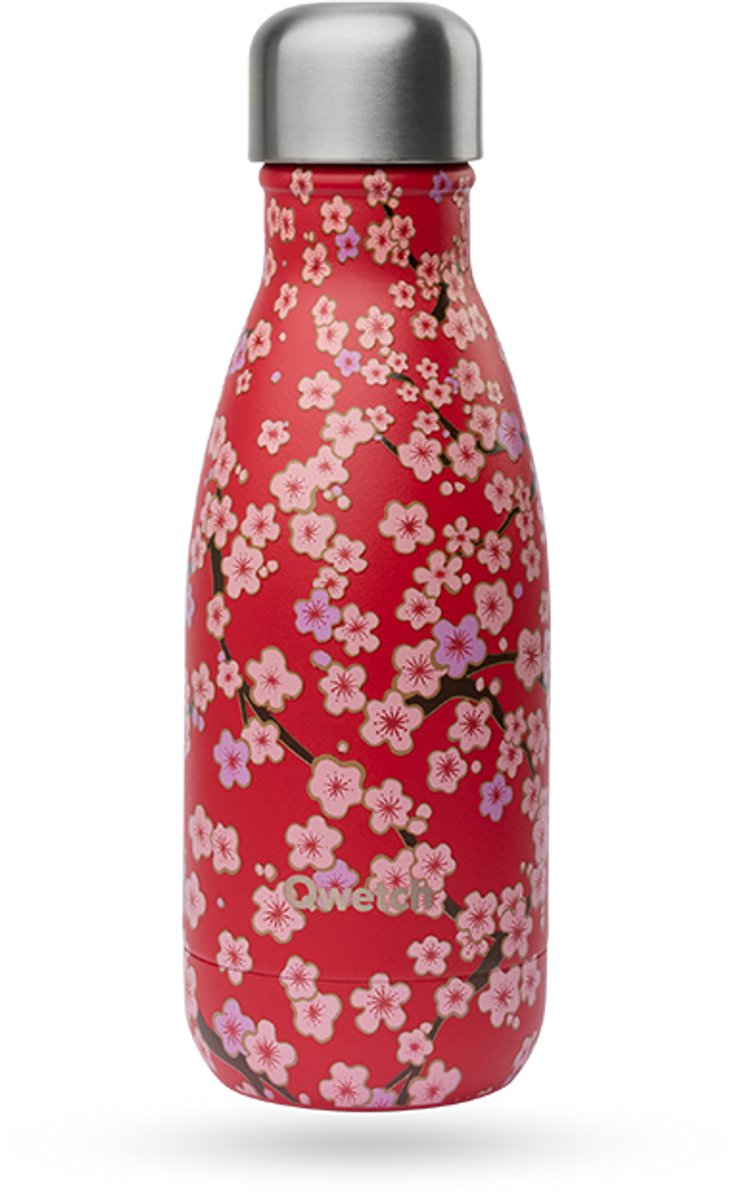 Qwetch - Isothermische fles - Originals Flowers Rood- 260ml