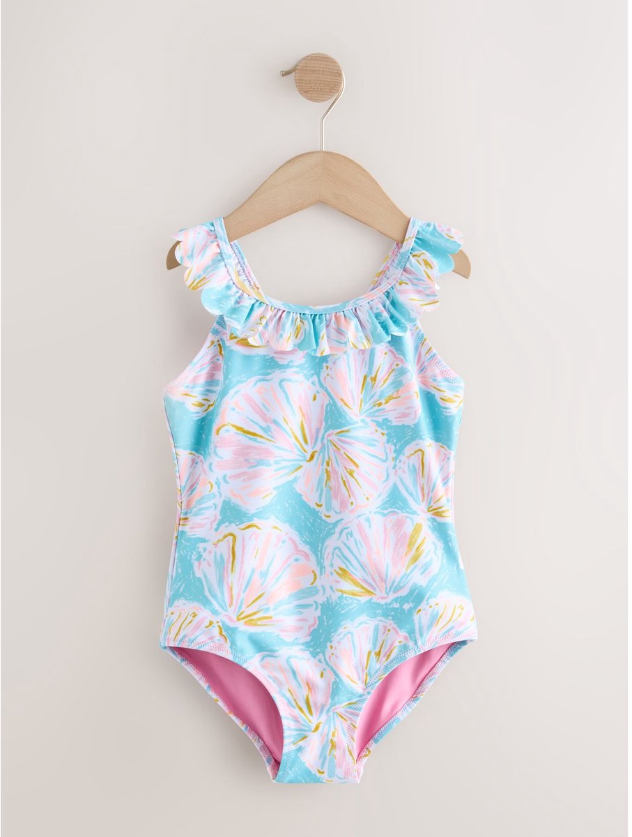 Next - Meisjes - Badpak met ruches - Blauw