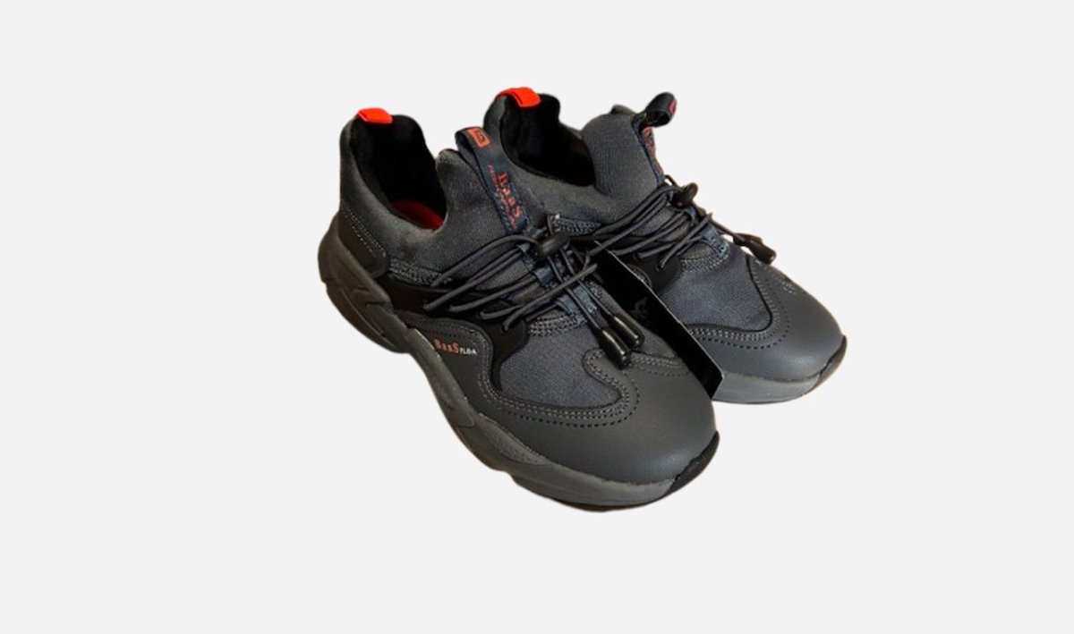 Kindersneakers Zwart/Rood - Sportieve Kinder Schoenen met Elastische Veters - Comfortabele Jongens/Meisjes Sneakers - Maat 33