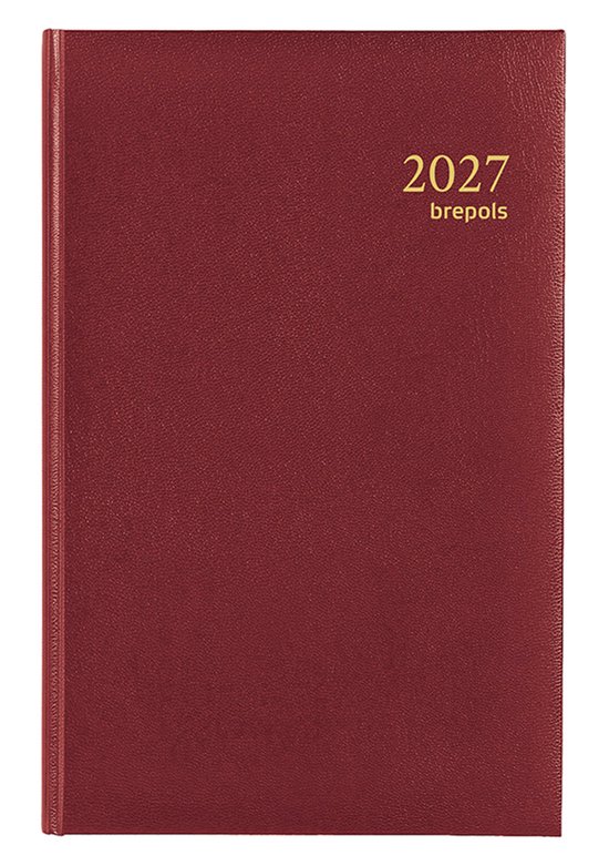 Brepols bureau agenda 2027 - SATURNUS LUXE [0.216] - LIMA - Bureau agenda - 1 dag op 1 pagina - Dagoverzicht - Bordeaux - 13.3 x 20.8 cm