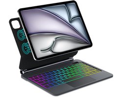 Geschikt voor Apple iPad Air 11 inch M4/M3/M2 2026/2025/2024 - Magic Keyboard - Multi Touch Trackpad - Magnetische Standaard - Bluetooth - Toetsenbord - Tablethoes - Zwart