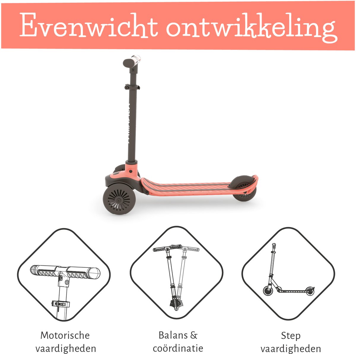 Chillafish Kinderstep 3 Jaar met drie wielen - Oranje Roze - Lichtgewicht step met afneembaar stuur en voetrem - Aanpasbaar in hoogte - Leun-om-te-sturen - Extra grip handgrepen - Model Scotti 3 thumbnail 4