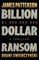 Boekomslag van Billion-Dollar Ransom door James Patterson, tekst in diamanten letters op zwarte achtergrond.