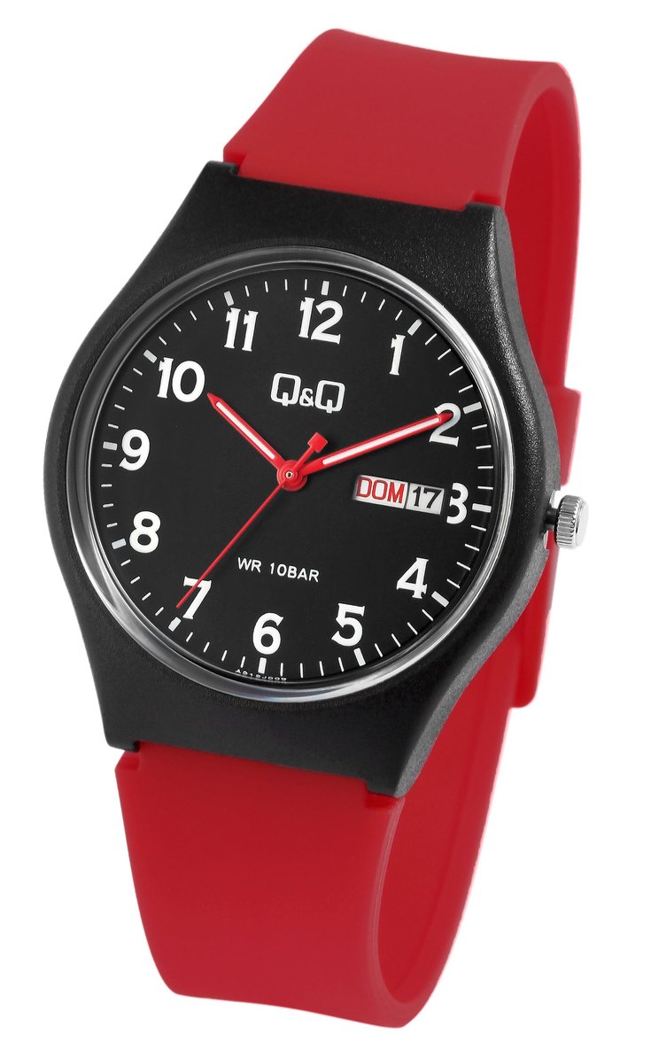 Mooi horloge rood A212J009Y