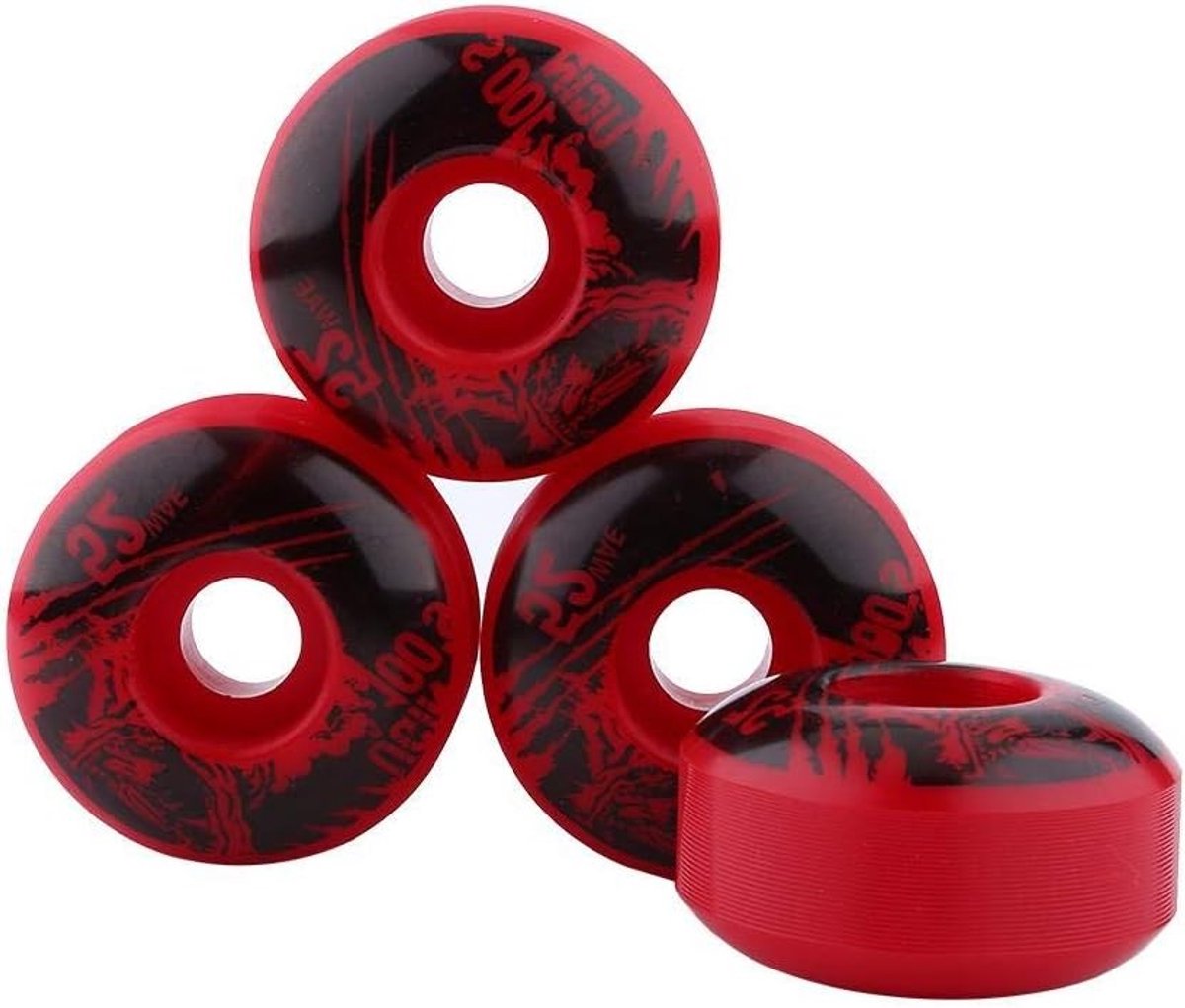 Duurzame 52mm Skateboard Wielen voor Cruiser en Longboard - Set van 4 Stuks, Perfect voor Outdoor Gebruik