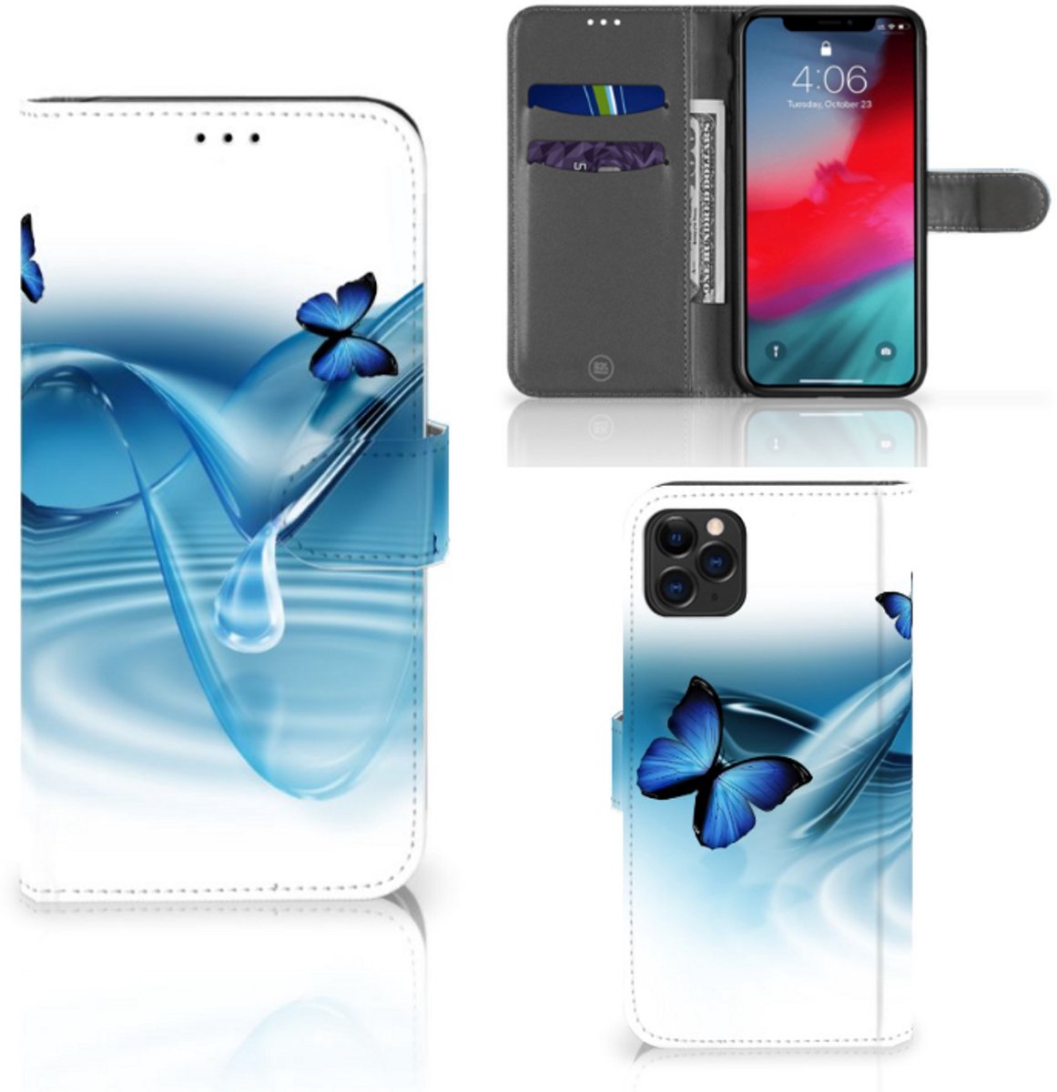 Apple iPhone 11 Pro Max Telefoonhoesje met Pasjes Vlinders