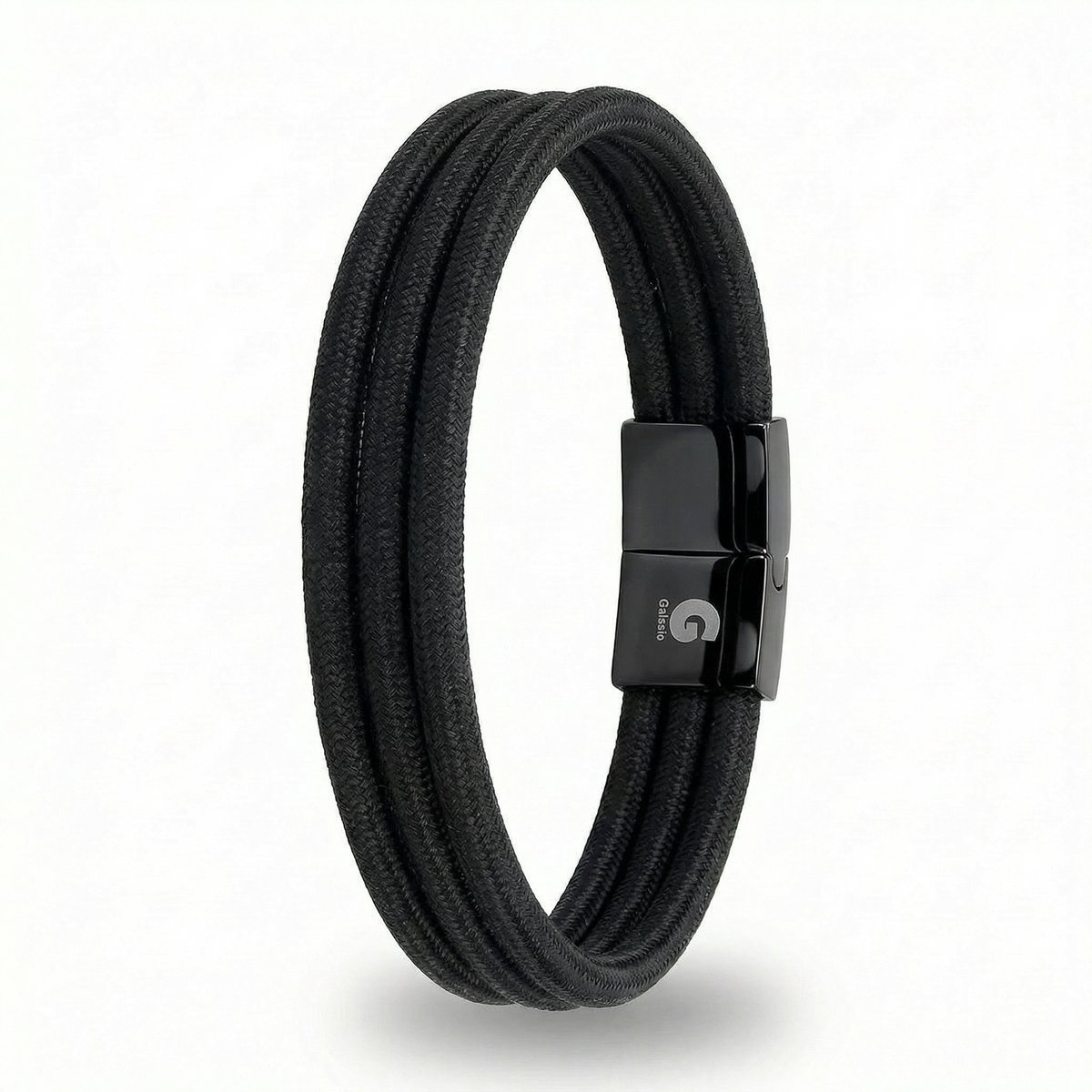 Armband Dames Zwart Textiel Nylon 21.5cm Magnetisch Galeara Design Zeus