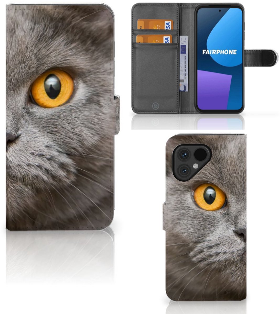 Telefoonhoesje met Pasjes Fairphone 5 Britse Korthaar