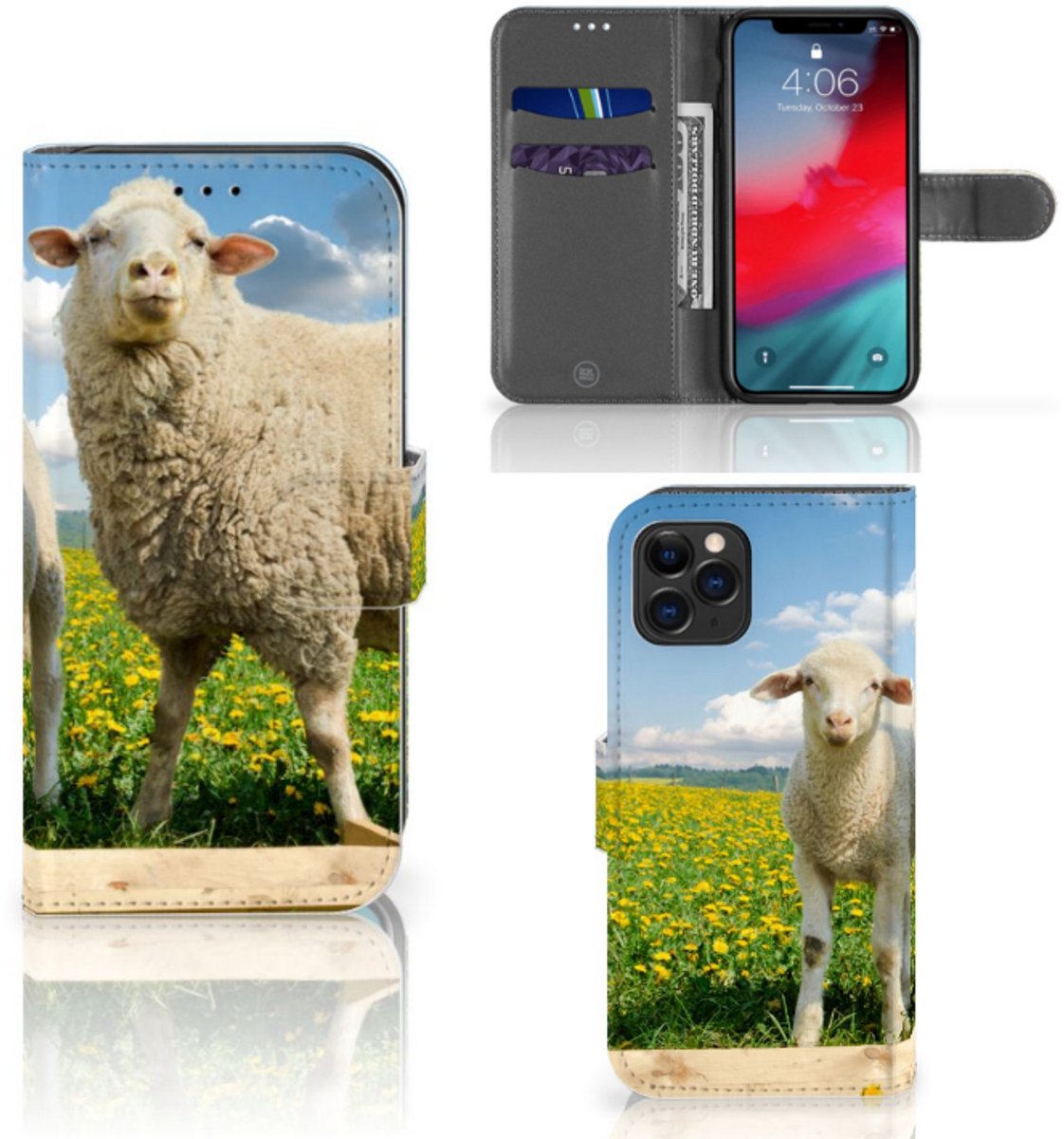 Apple iPhone 11 Pro Telefoonhoesje met Pasjes Schaap en Lammetje