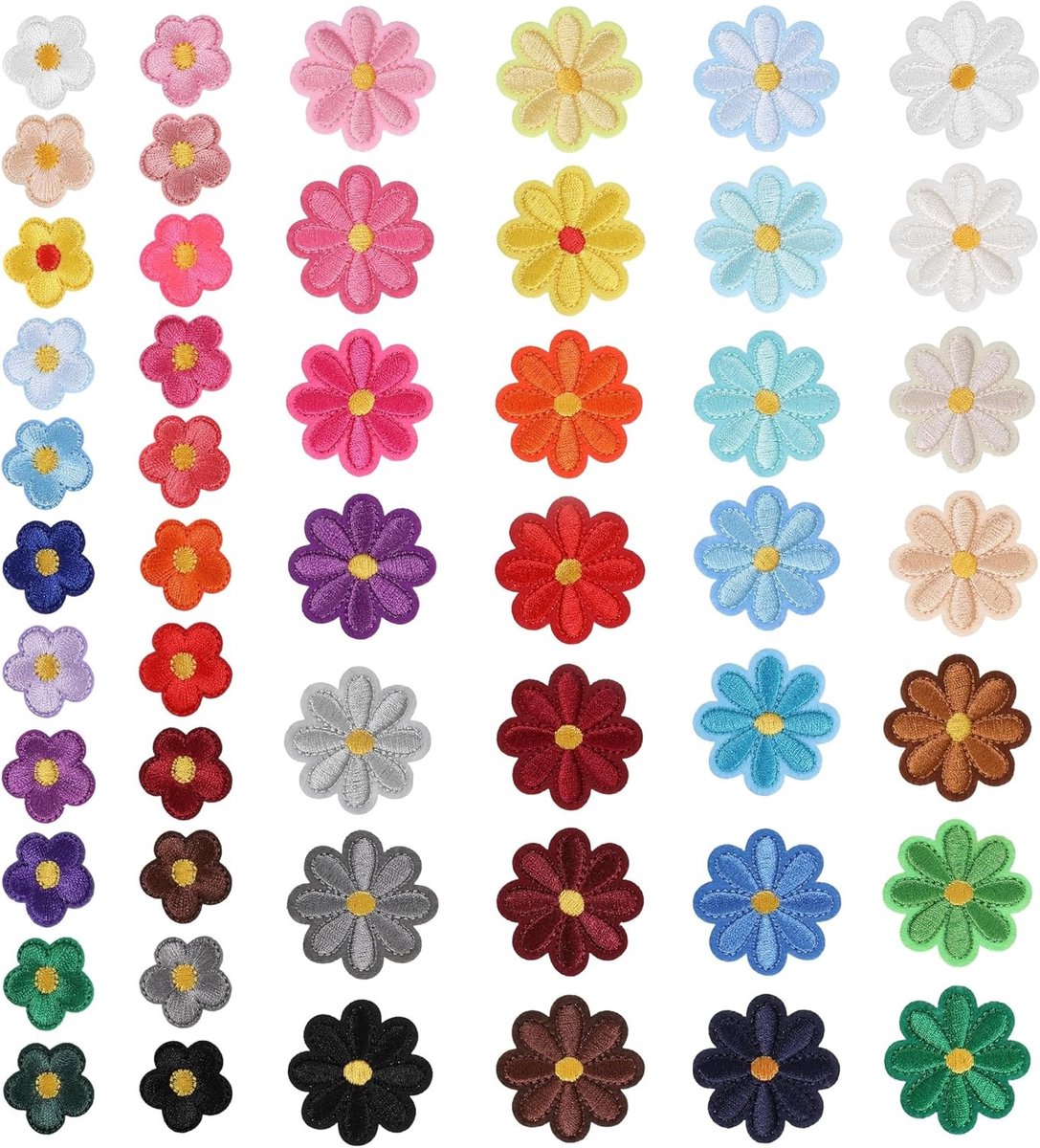 Set van 50 Strijkapplicaties met Bloemenpatronen voor Kleding, Jeans en Hoeden - DIY Accessoires voor Volwassenen