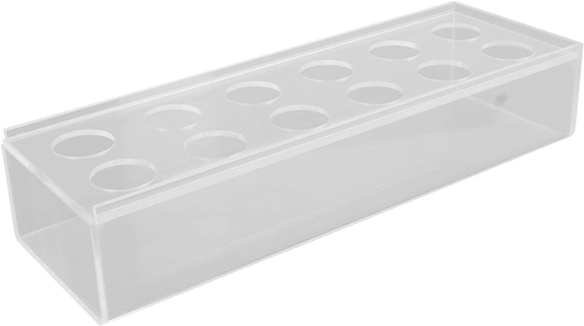 Elegante Rectangulaire Acryl Bloemenvase voor Decoratie - Lange Transparante Vaas voor Bloemen, Moderne Interieuraccessoire en Ornament (30cm)