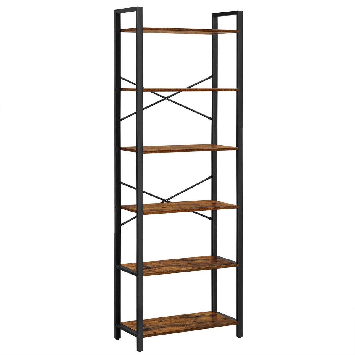 BEGRYF - Boekenkast - rustiek bruin - 6 legplanken - 66x30x186 cm