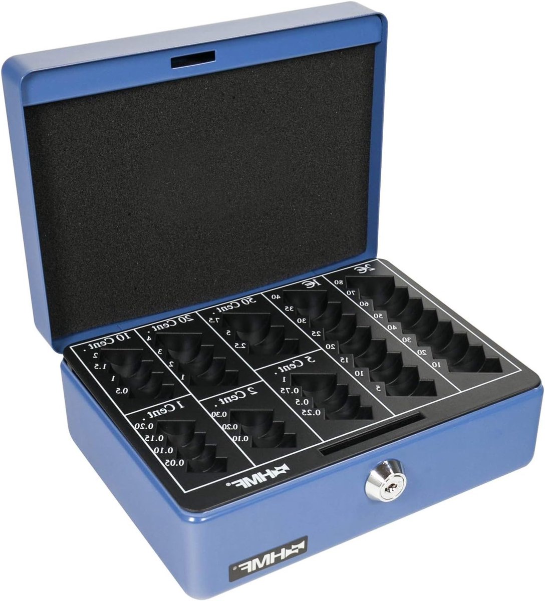 Euro Munt Tray 20 x 16 x 9 cm - Blauw, Organiseer Munten, Handig voor Thuis en Reis