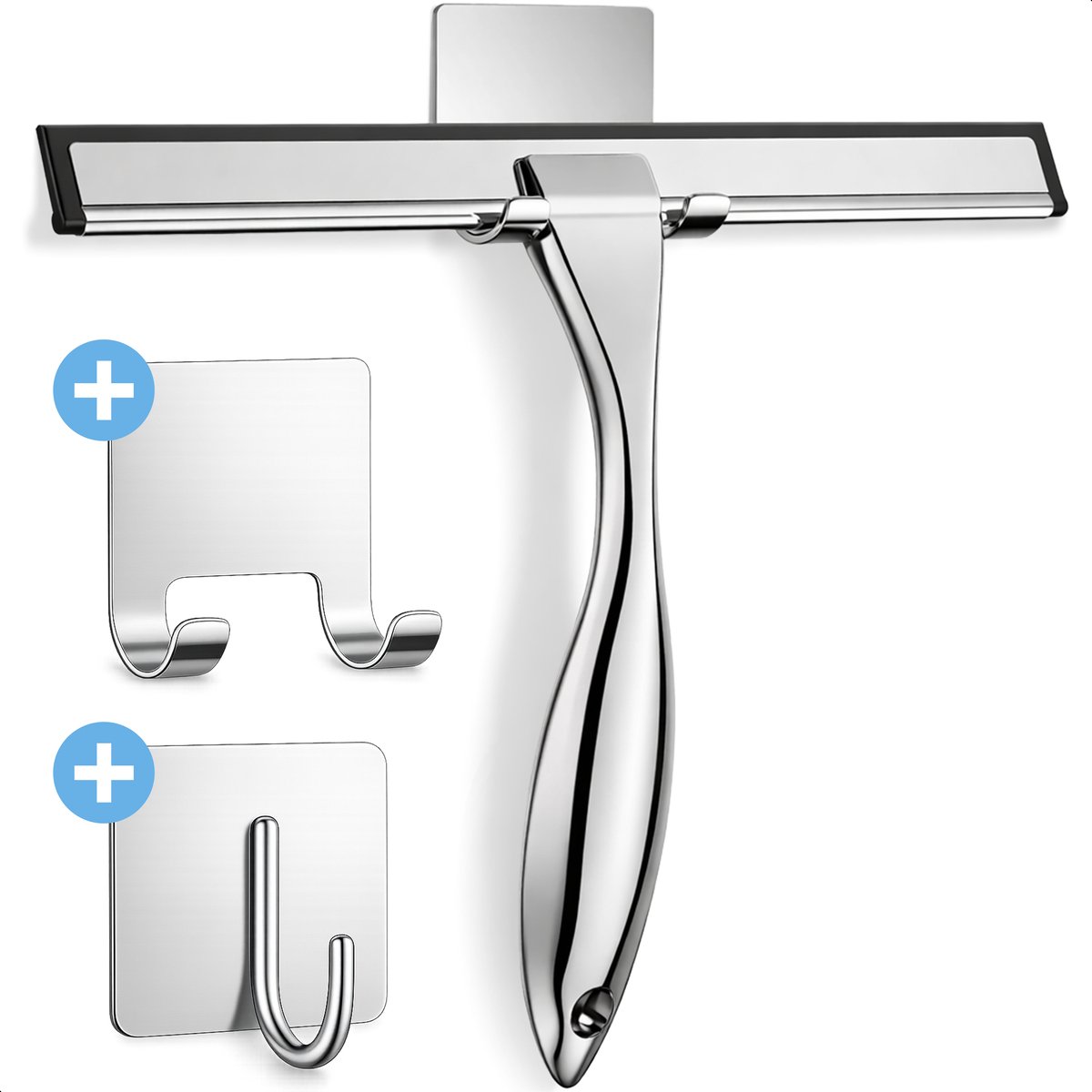 Luft douchewisser zilver RVS