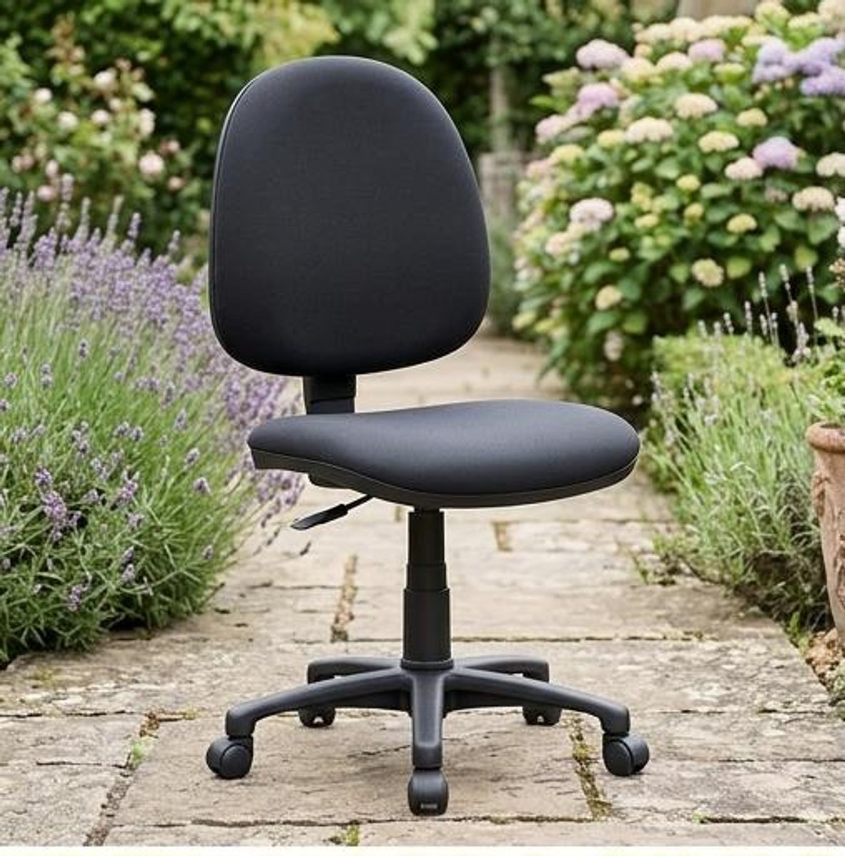 Ergonomische Bureaustoel 46x46x100 cm – Verstelbare Rugleuning, Zithoogte 42-54 cm, Draaistoel met Permanent Contactmechanisme, Gevoerde Zitting, Groen – Urbanhome
