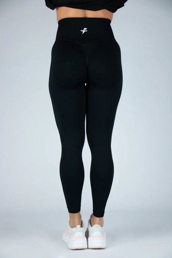 Fitness legging - Legging hoge taille - Legging Gym Sport - Hardloop - Yogabroek voor dames - Sneldrogend, ademend en rekbaar - Spandex / Nylon - Kleur Zwart - Maat XS — afbeelding 3