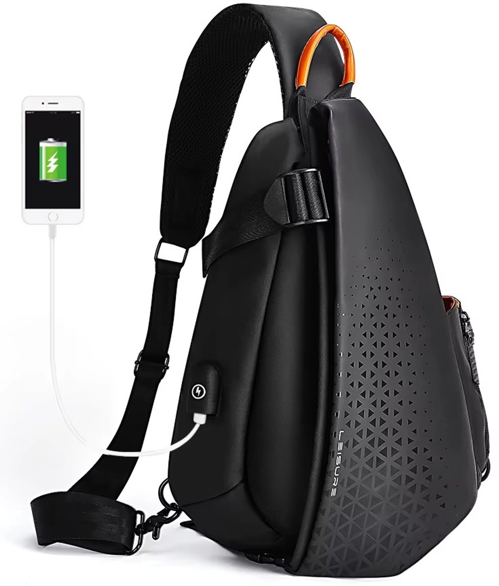 Crossbody Tas - Slingbag met USB Waterafstotend - unisex