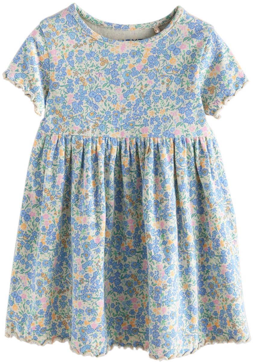 Next - Meisjes - Geribde jersey jurk - Blauw