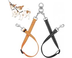 Verstelbare Dubbele Hondenriem voor 2 Honden - Tangle Free Systeem voor Kleine Honden en Puppy Training