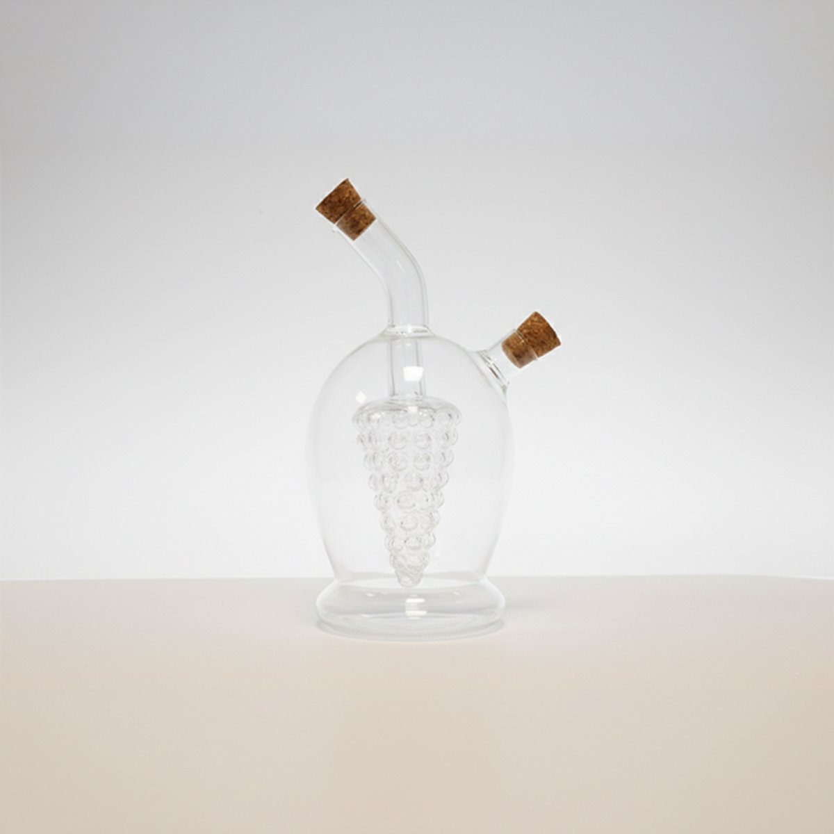 Mulex olie- & azijndispenser 50ml/360ml borosilicaat dubbelwandig met kurkdoppen