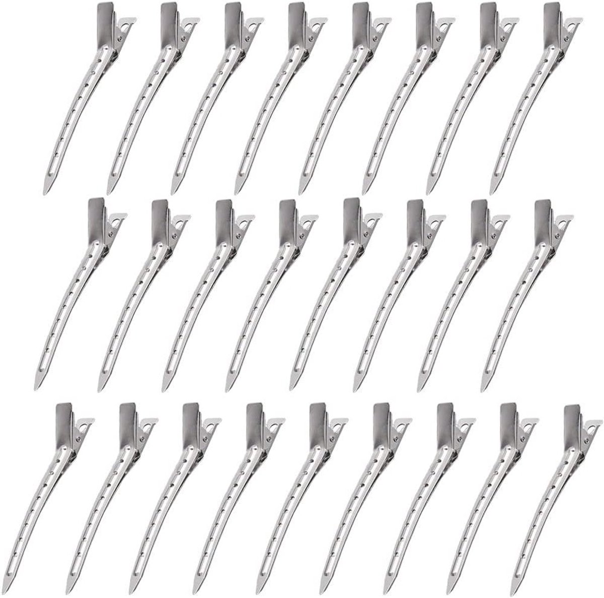 3.5 Inch Duckbill Haarclips - Metalen Haarsectie Klemmen voor Styling, Krullen en DIY Gebruik met Gat