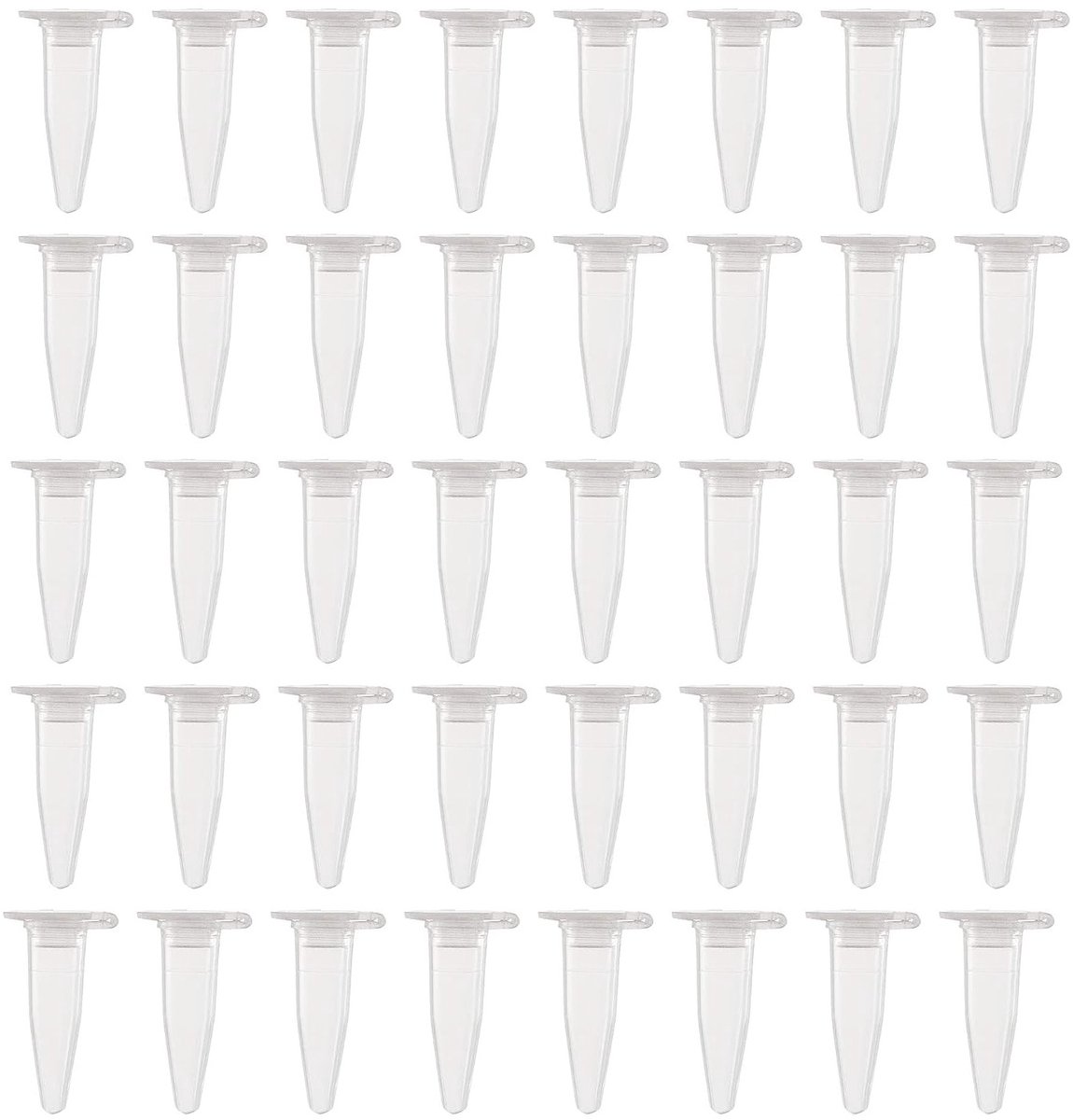 Microcentrifuge Tubes 1 ml - Transparante Plastic Centrifuge Test Tubes voor Monsteropslag, Kliksluiting, Conische Bodem, Verpakking van 500 Stuks, Laboratorium Benodigdheden, Wetenschappelijk Onderzoek, Biochemie Accessoires