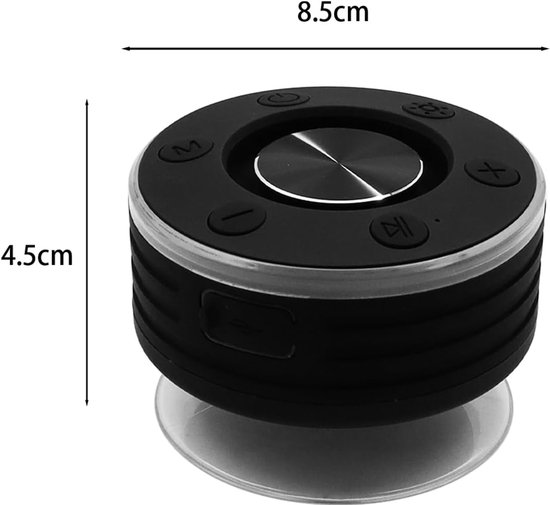 Bluetooth-doucheluidspreker Met Zuignap - Douche Speaker - Badkamer Speaker - waterdicht - voor badkamer Feest Reizen Buiten - 8.5x4.5cm — afbeelding 2