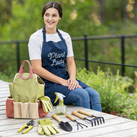 Gloovon® Tuingereedschap set - 10-Delig met Stevige Draagtas - Roestvrij Staal & Ergonomisch Handvat - Inclusief Handschoenen van Merkloos	 — afbeelding 3