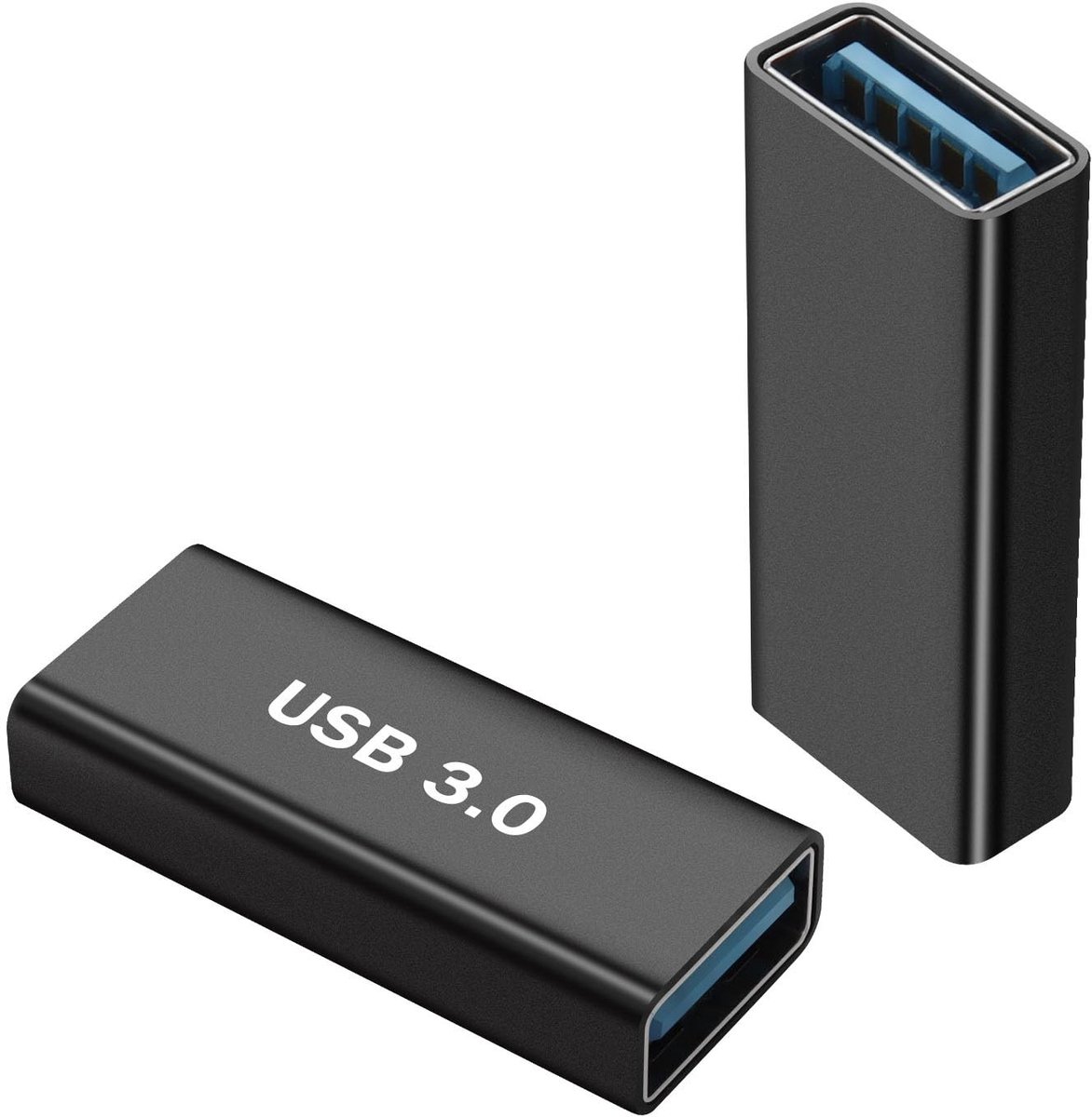 QIANRENON USB 3.0 Adapter Coupler - 2x USB 3.0 Verlengadapter voor Laptop en Tablet - 5Gbps/10Gbps