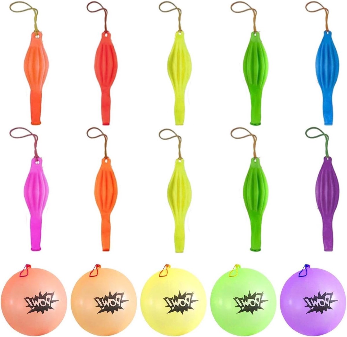 Impact Balls Set van 10 Stuks, Gedrukte Speelballen, Latex en Elastische Ballen voor Kinderen, Feestartikelen en Speelgoed