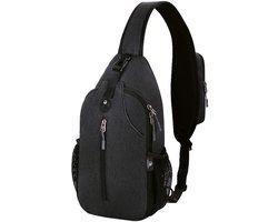 Travelhawk Crossbody Schoudertas - Sling bag - Schoudertas Heren & Dames - Unisex - Crossbody Tas - Waterdicht - Zwart