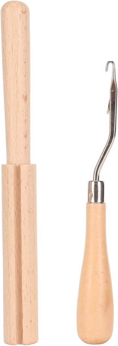 Handige Brei- en Haakaccessoires met Draadknipper en Houten Gebogen Haak voor Creatieve DIY Projecten