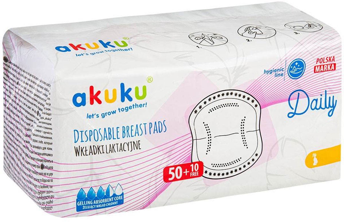 AKUKU - Zoogcompressen - wegwerpbare zoogkompressen wit one size katoen - absorberend - hygiëne - discreet - ademend - veilig