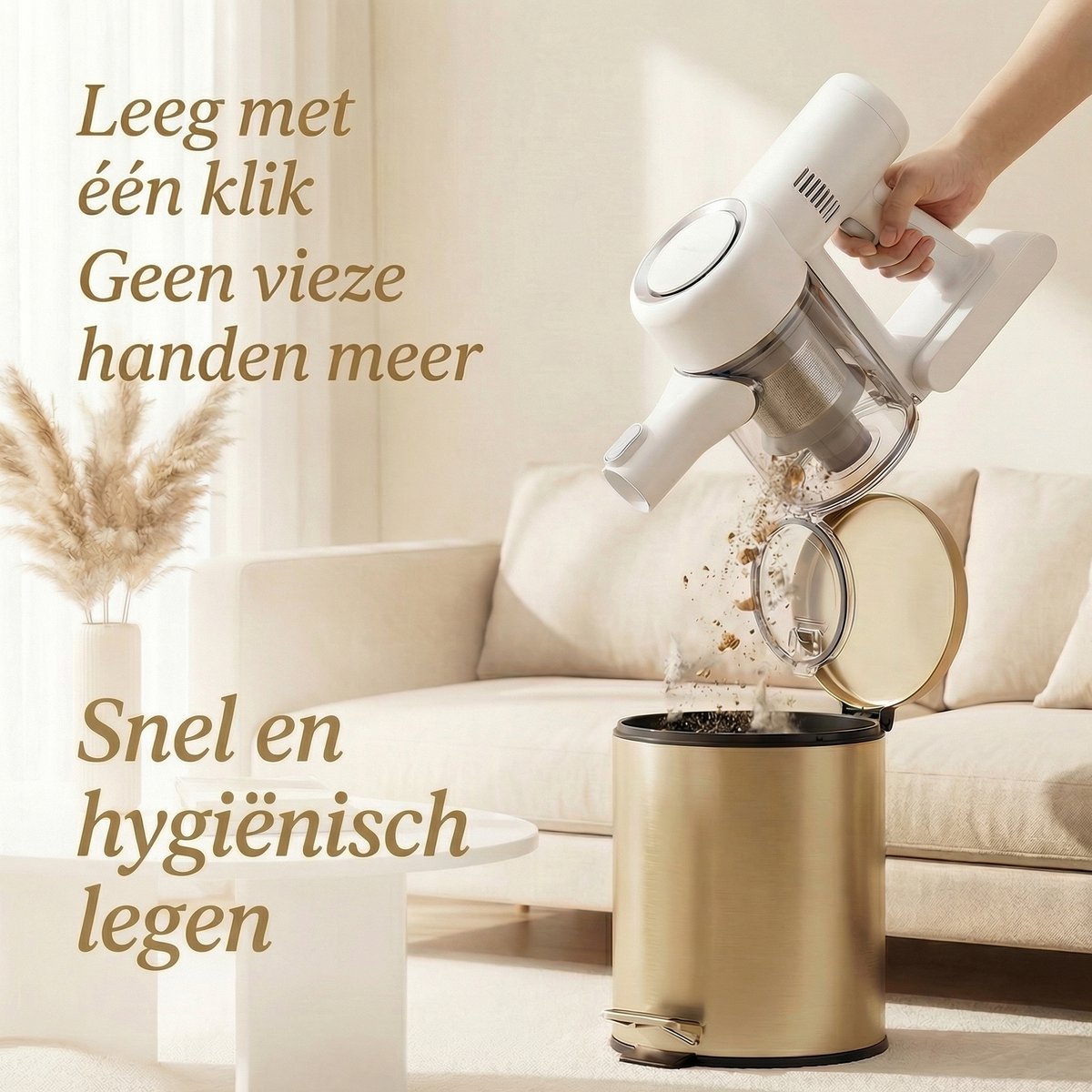 Draadloze steelstofzuiger - 15000 Pa - 4 in 1 - HEPA - 30 min - Incl. 2x HEPA-filter & 2x Dweilpads - Wit — afbeelding 5