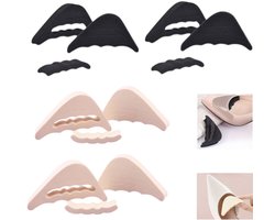 8 stuks Verstelbare teenpad - Verstelbare binnenzool - Inlegzolen - Voorvoetpadding - voor oversized schoenen - nti-pijn spons voor teen - voor hoge hakken - sneakers - 2 paar zwart - 2 paar beige