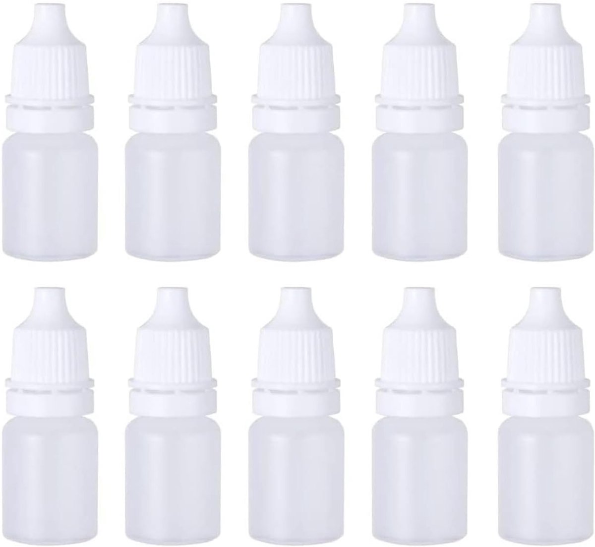 Set van 10 flexibele 5ml druppelflessen - Lege knijpflessen voor vloeistoffen met dop, ideaal voor reizen en opslag