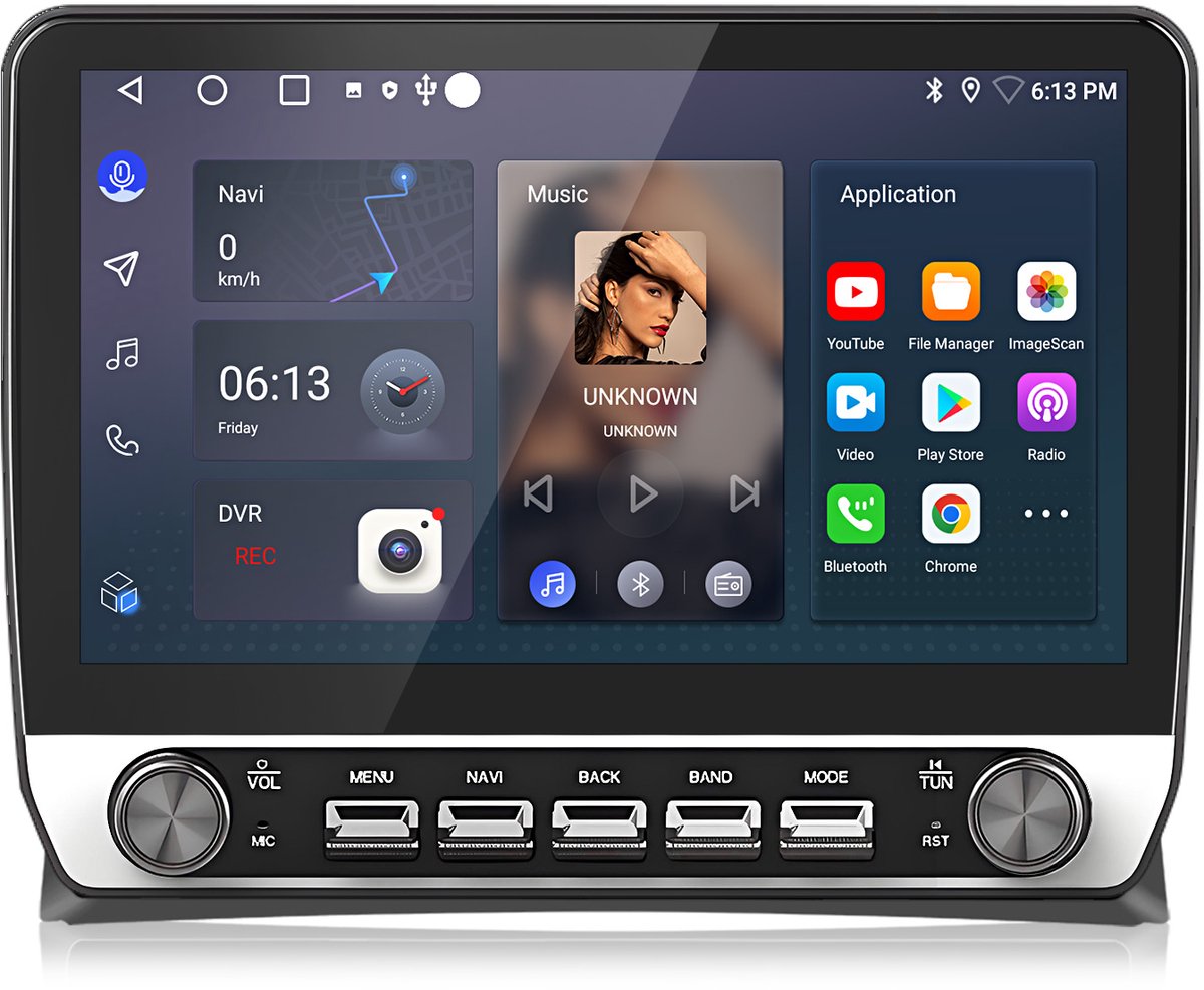 Junsun Android 15 Autoradio Geschikt voor VW T5 Multivan Transport, 2GB+64GB, Draadloze CarPlay, DAB+, GPS-Navigatie, Bluetooth, WiFi, RDS, USB, 10.1-inch Touchscreen, DSP, Quad-core processor