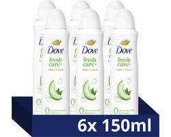 DOVE Fresh Care+ 0% Aluminiumzouten Deodorant Spray - Fresh Melon - deo met 2x Action Zinc-Complex en Zinc Zap-technologie - 6 x 150 ml