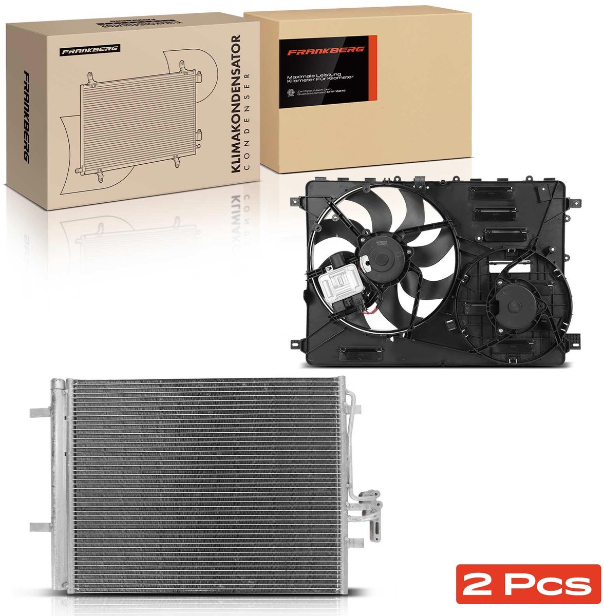 Frankberg 1x aircocondensor+koelventilator voor Land Rover